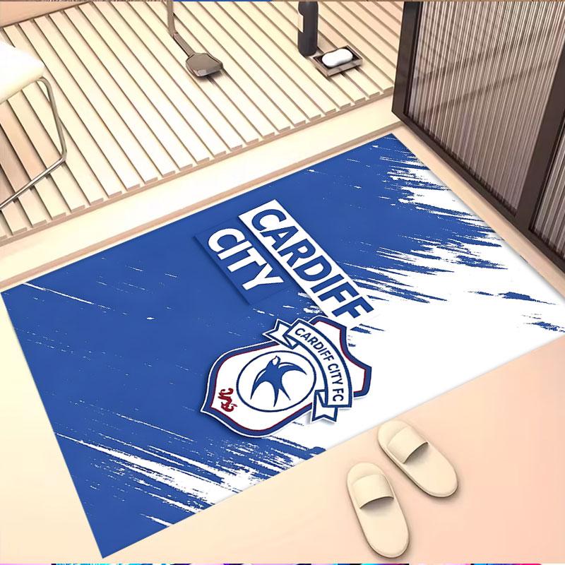 Cardiff City FC Print Rug, Washable Floor Carpet, For Entryway Dorm Laundry Room Office Study, Home Decor Birthday Christmas Gift