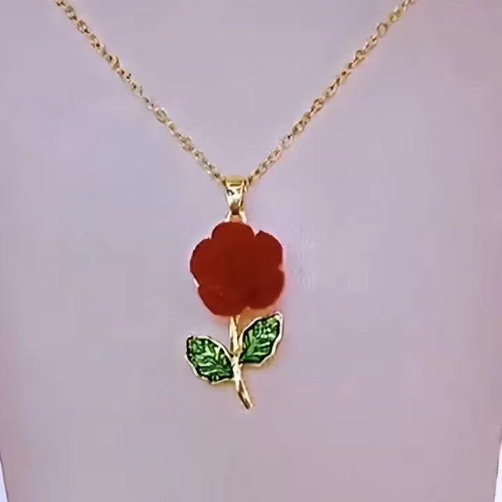 Elegante 2026 Rozen Hanger Ketting - Veelzijdig, Hoge Textuur Romantisch Ontwerp