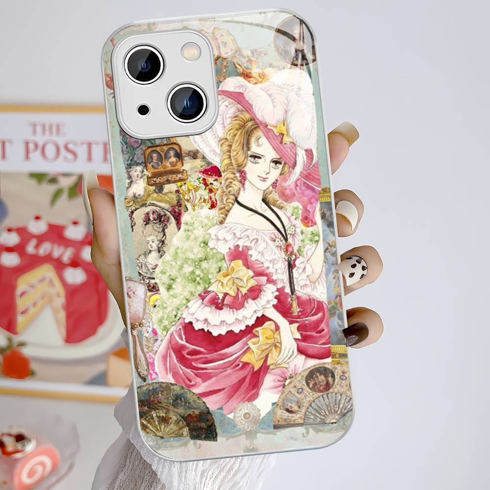 Classic Anime The Rose Of Versailles Tempered Glass For Iphone 14 13 12 11 Pro Mini XS MAX 14Plus X XS XR Cover