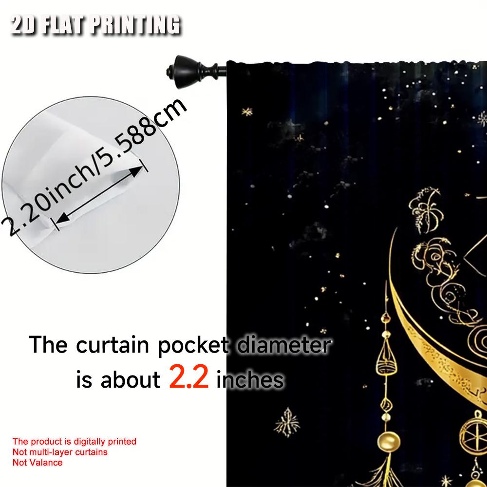 2Pcs Boho Moon Curtain Celestial Star Galaxy Starry Sky Tarot Dreamcatcher Curtains Suitable For Bedroom Living Room Dining Room