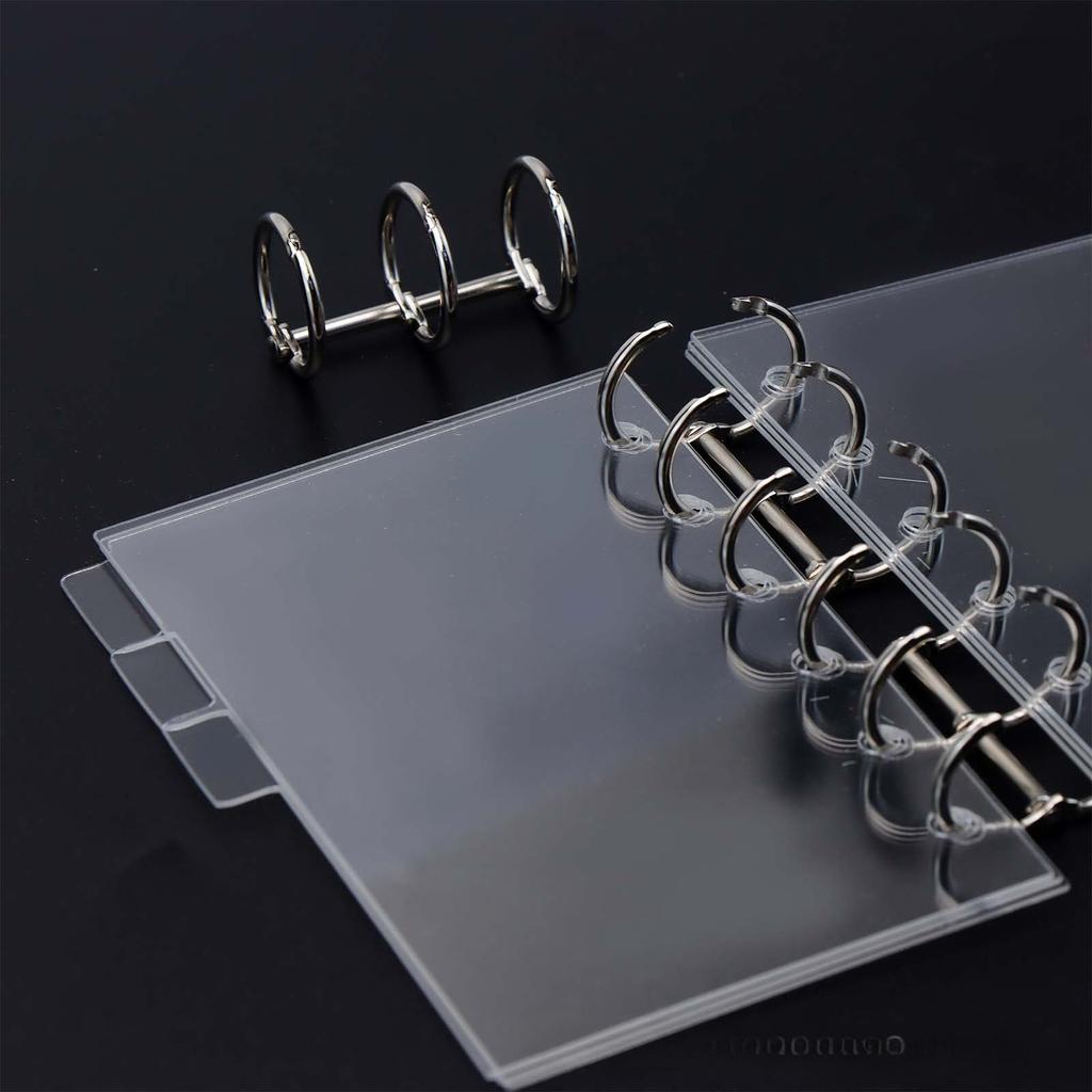 A5A7A7 6Pcs Transparent Acrylic Index Divider Page Loose leaf Index Page Replacement Core Ultra Transparent 6 Ear Divider