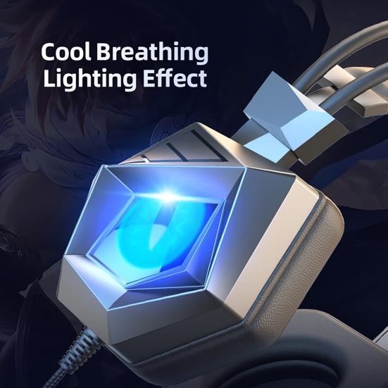 Soyto SY-G15 Wired Headphone High Fidelity Noise Reduction with Cool Breathing Light 3.5mm USB Stereo Gaming Headset for Computer