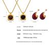 French Minimalist Titanium Steel Pendant Necklace & Water Drop Earring Set for Women