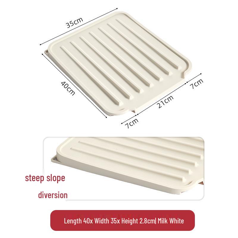 

Silicone Slope Drain Mat: Large Kitchen Sink Drying & Storage Mat with Heat Insulation for Countertops. High Slope Drainage