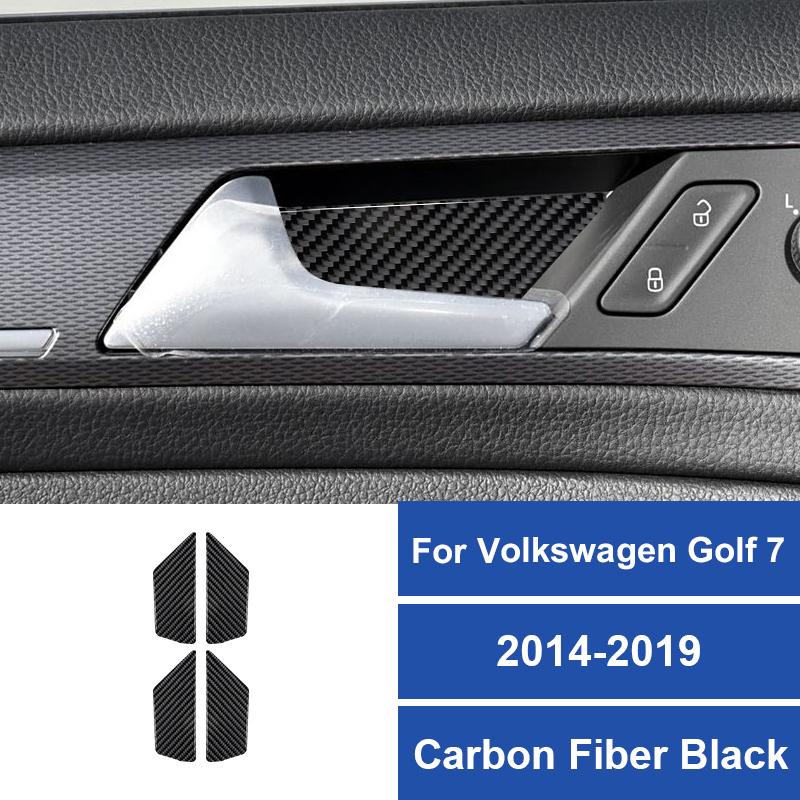 4PCS Real Carbon Fiber For Volkswagen Golf 7 2014-2019 Car Inner Door Bowl Panel Decoration Stickers Car Interior Accessories