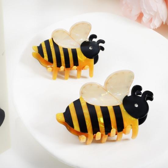 Hair Claw Cartoon Bee Shape Back Head Hair Clip Anti-slip Teeth Strong Grip Shower Hair Clamp Versatile Use Hair Accessory