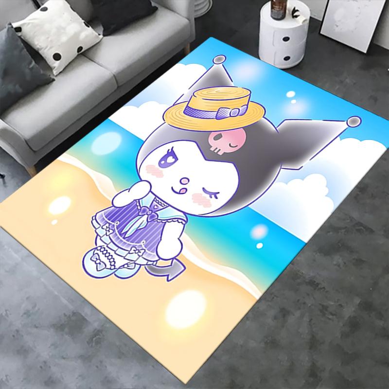 Office Rug Beach, Cute Character Anti-Slip Rug, Machine Washable for Living Room, Bedroom, Office, Multiple Sizes, Bedroom Mat, Decorative Mat, Durabl