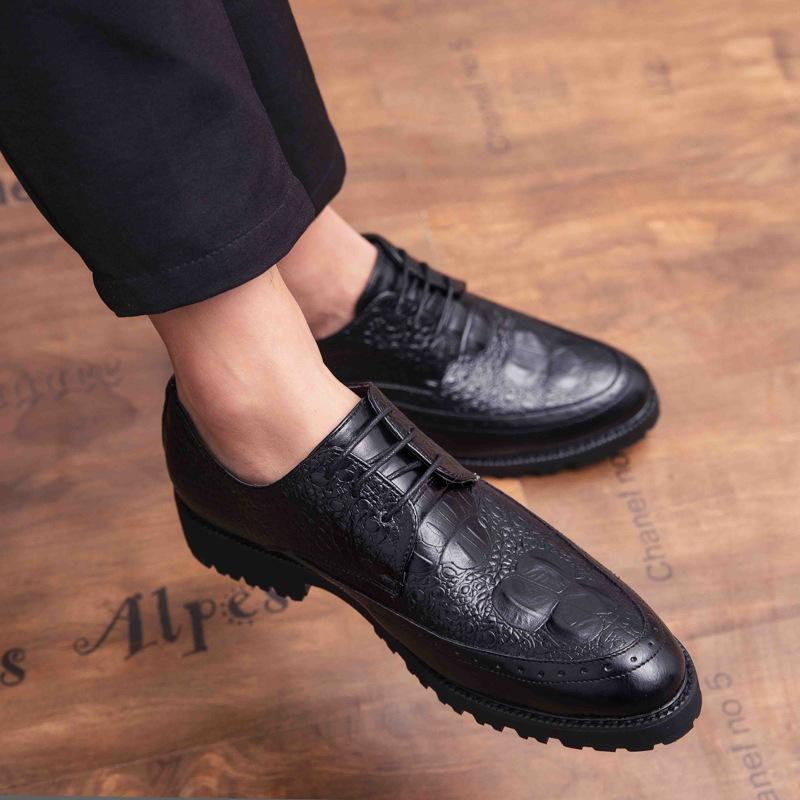 Men's shoes winter velvet warm leather shoes men's wedding groom shoes Korean version trendy versatile leather shoes