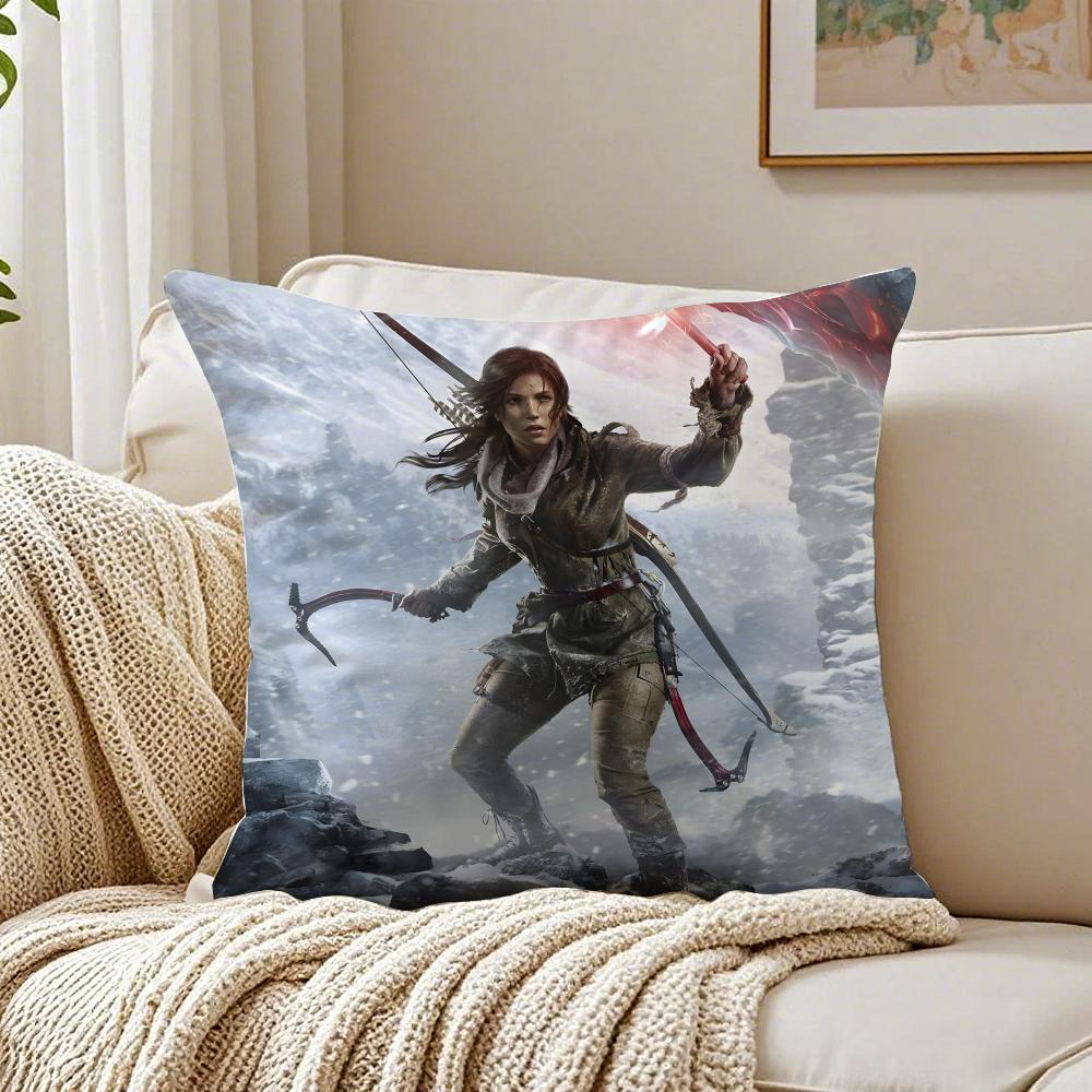 game adventurous TTomb RRaider Cushion Cover Pillowcase Antidustmite living Room Sofa Decor Cushion Room