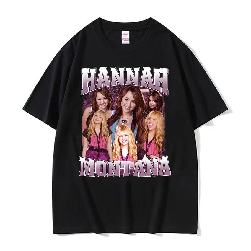 New Hannah Montana Logo T Shirt Men Women Summer Casual Short Sleeve Tee Shirt Unisex Fashion Aesthetic Trend Tshirt Streetwear