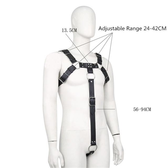 Fetish Men Leather Chastity Pants Male Body Bondage Harness Cage Erotic Pole Dance Jumpsuits Sexy Sissy Pouch Pants for BDSM Gay