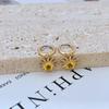 Trendy Luxury Zircon Flower Metal Earrings