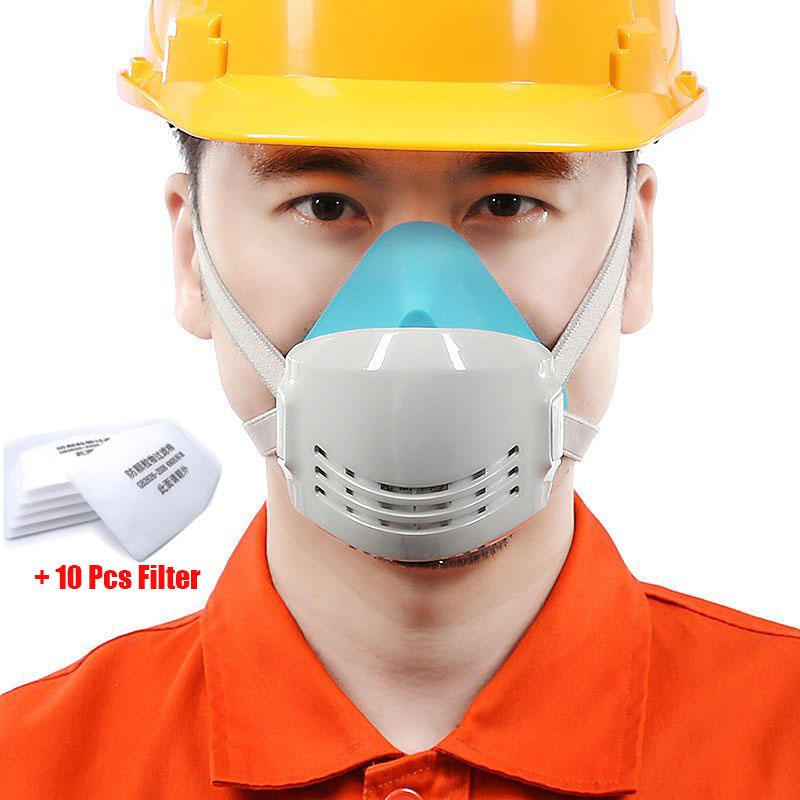 Reusable Washable Dust-proof Mask Respirator Half Face Anti Haze Fog Safety Construction Grinding And 1201 Filter Accessory