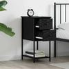 Nightstand Set of 2 Black Oak Finish 32 X 42 X 70 Cm Engineered Wood
