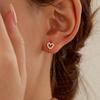 Mini-Herz-Steckohrringe Funkelnde Ohrstecker Modische Strass-Creolen Mädchen