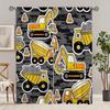 2 Pcs Engineering Vehicle Print Curtains,suitable for Bedroom,living Room Kitchen Decoration,home Decoration,window Decoration