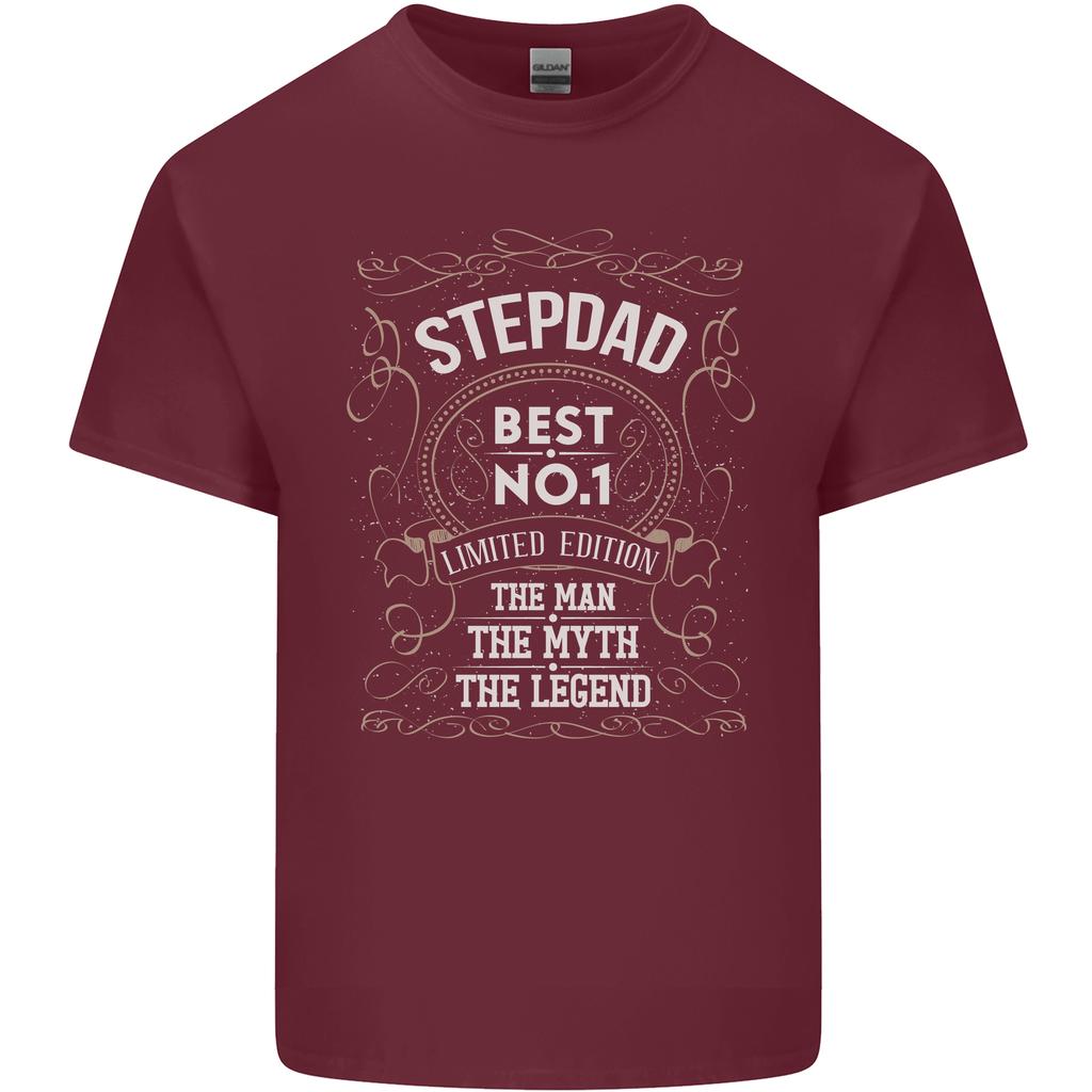 Fathers Day No 1 Stepdad Step Dad Funny Unisexs Light Cotton TShirt