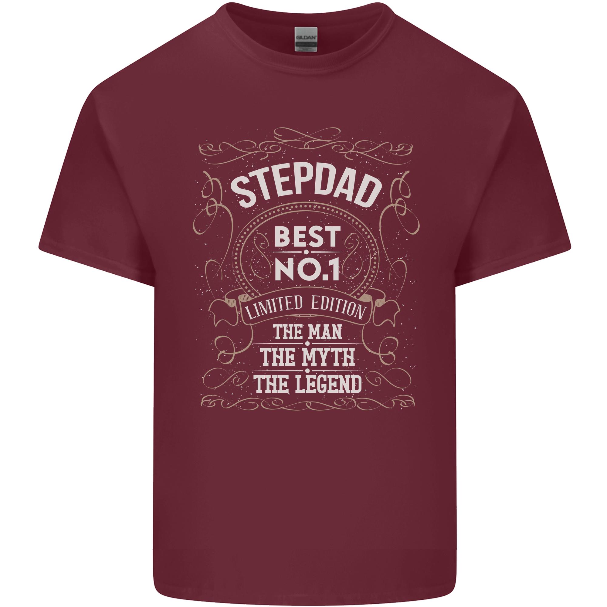 Fathers Day No 1 Stepdad Step Dad Funny Unisexs Light Cotton TShirt S