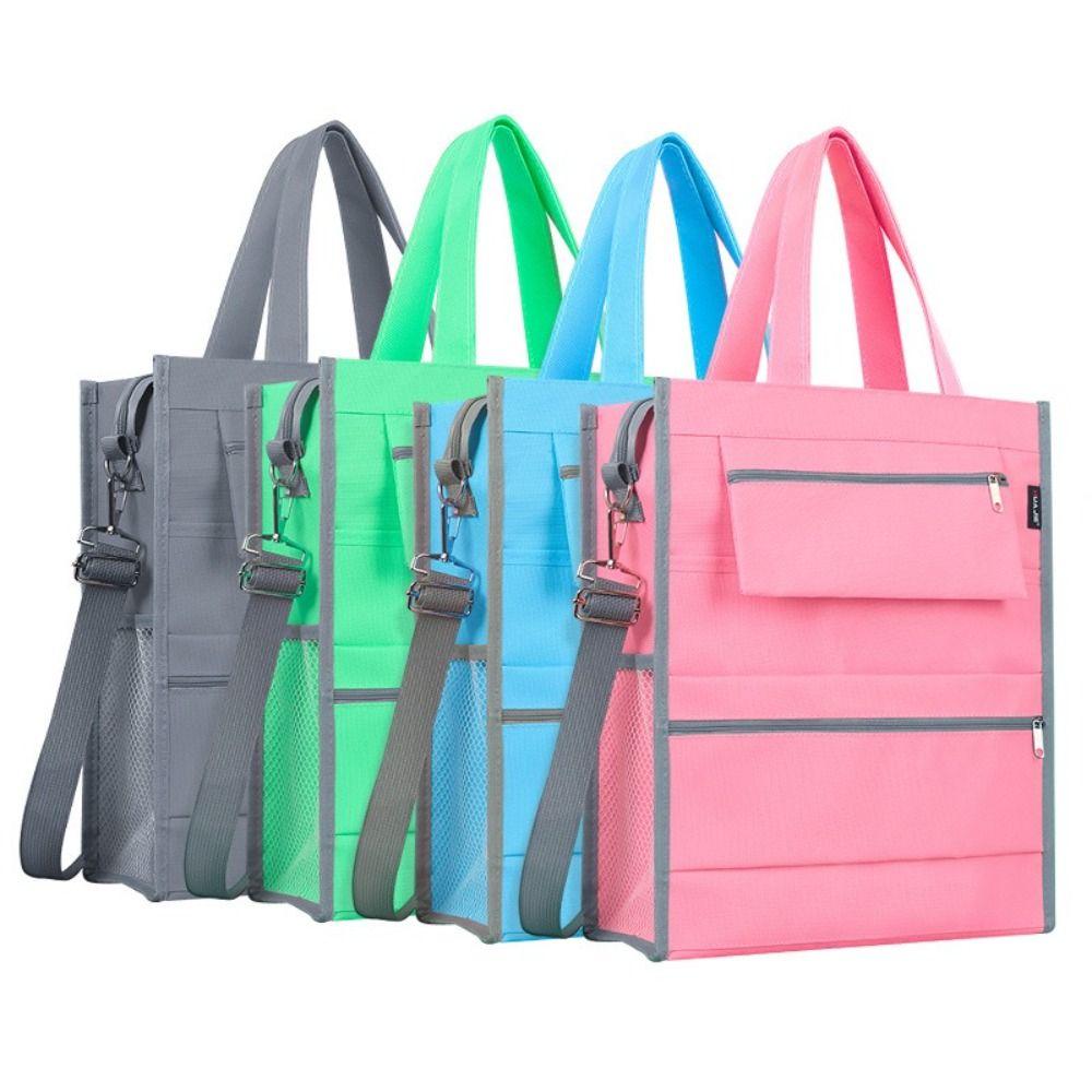

Canvas Tutoring Bag Handheld Handbag New File Zip Bags Students сірий