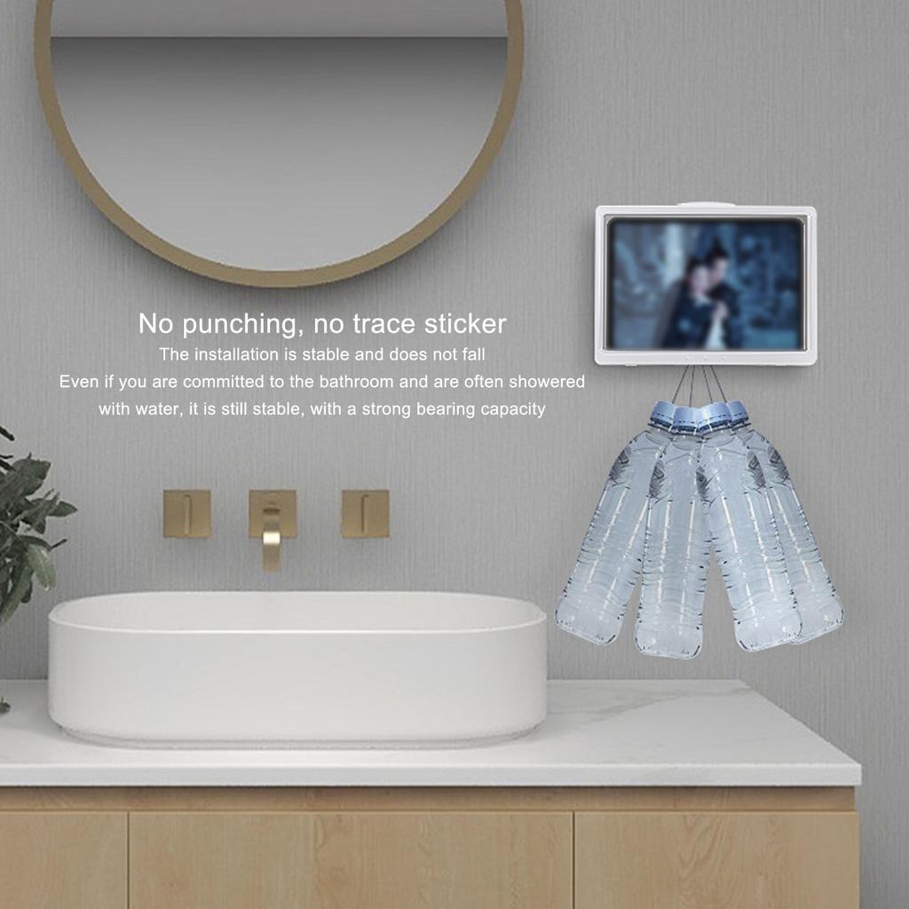 Bathroom Waterproof Anti Fog Mobile Phone Case Wall Mount Sealed Protective Cover Computer Tablet Storage Case Box