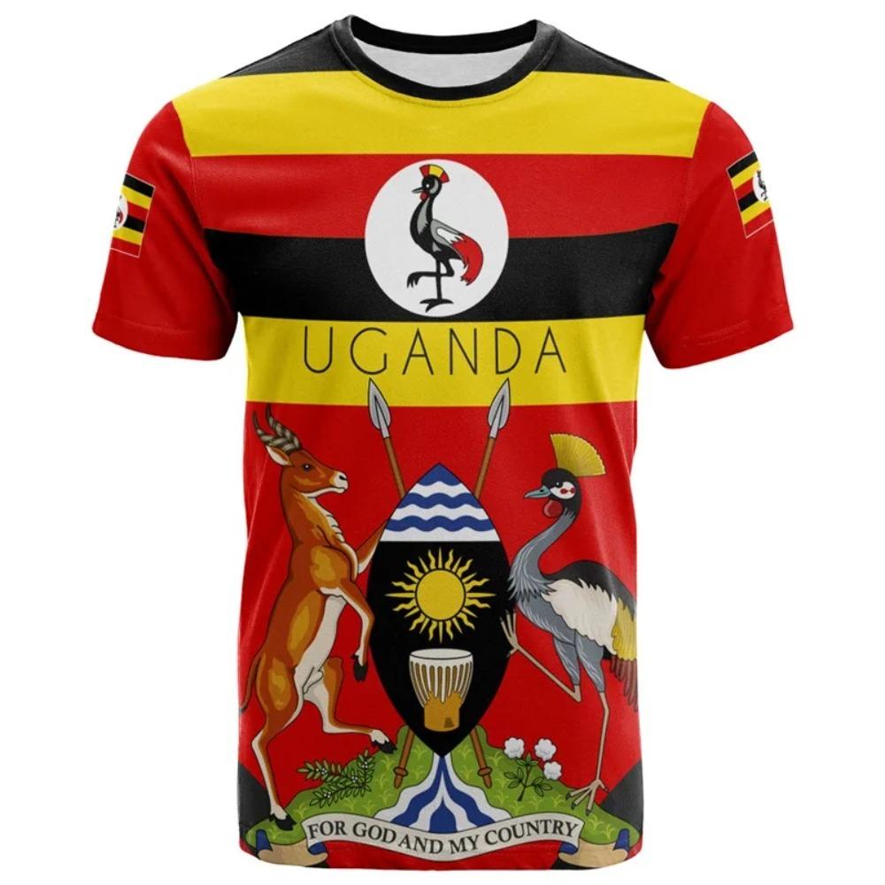 

Uganda Flag Graphic T-shirts For Men Uganda Emblem National Day Short Sleeve Oversized Tshirt Tops Mens Sport Tee Shirt Clothes 160 (13T-14T)