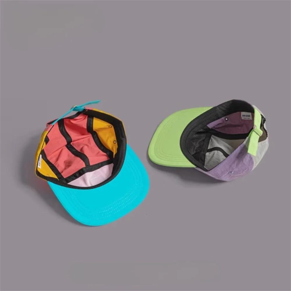 Retro Japanischer Stil Hip-Hop Hüte 5 Panel Dünne Flache Kappe Atmungsaktiv Schnelltrocknend Sonnenschutzhut Unisex