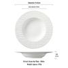 Assiette à soupe et pâtes en forme de chapeau 10 pouces motif pierre blanc ivoire Qinkai