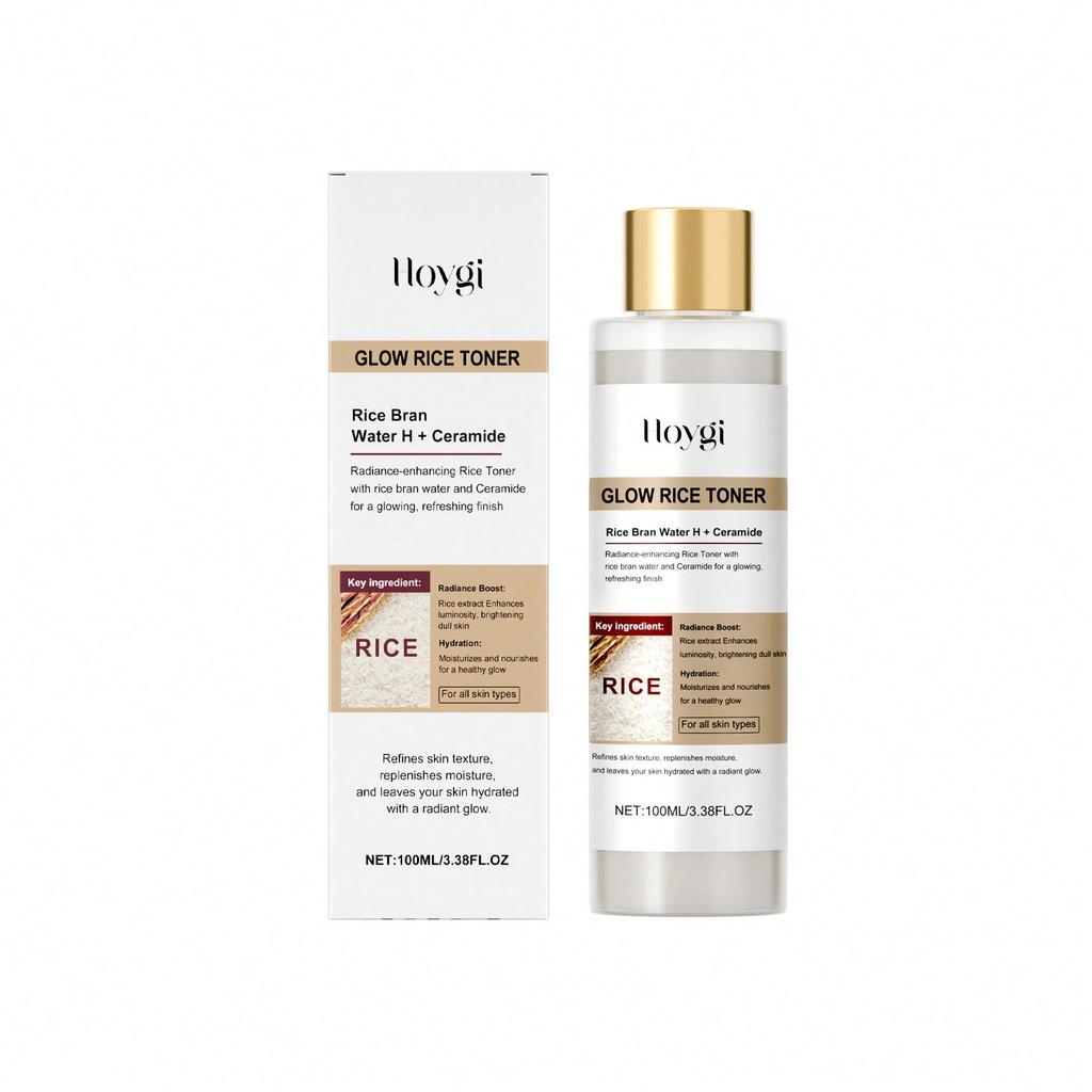 1pc 100ml Rice Moisturizing Toner, Nourishing Skin Care Products, Soothes Dry Skin, Moisturizes And