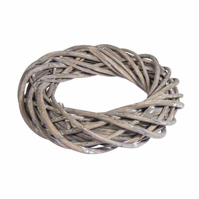 Wreath - RAYHER - Ø 25cm X 6cm - Silvery Grey - Wicker - Indoor