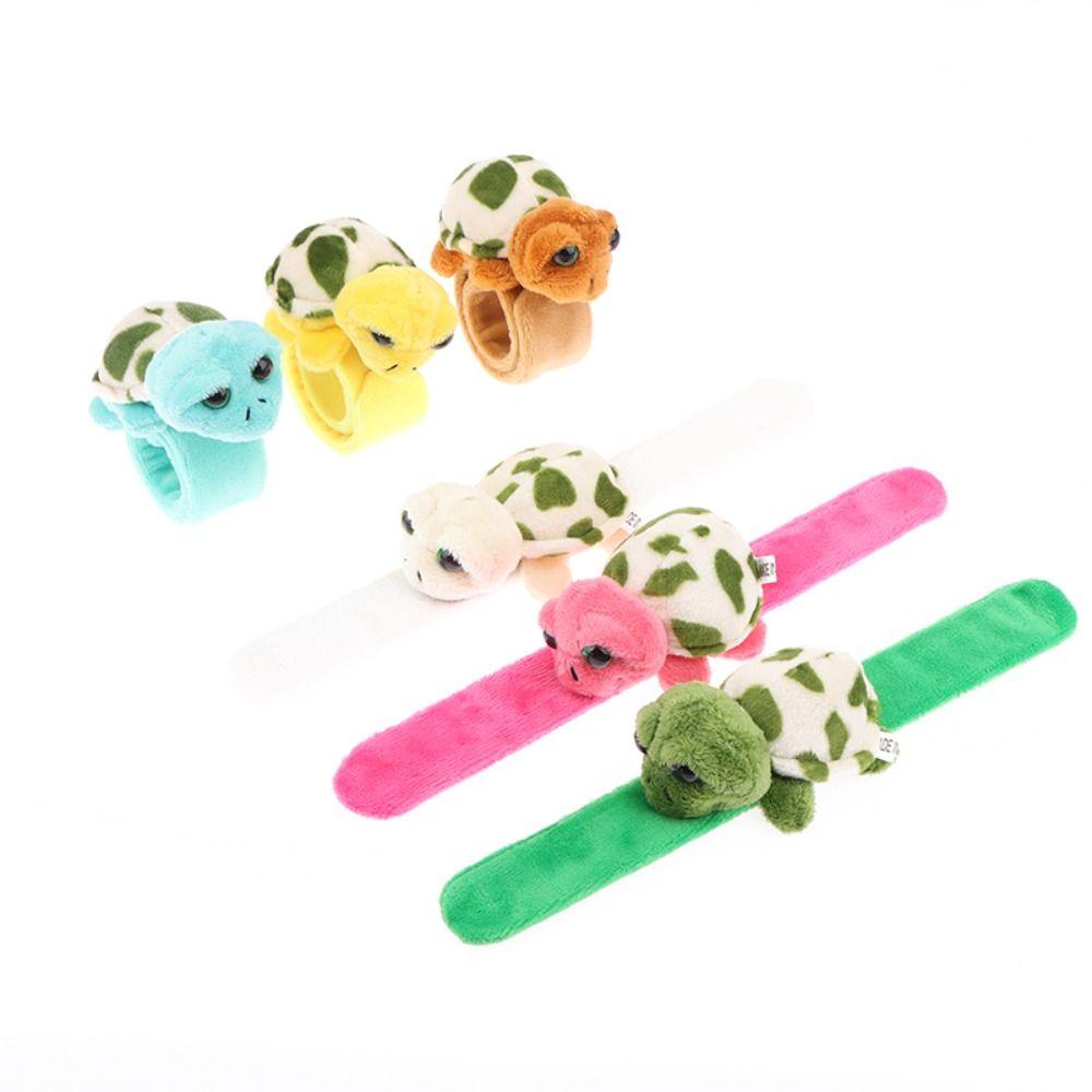 Hands Clap Circle Plush Tortoise Wristband Stuffed Turtle Slap Band Toy  Party Favors Decorative