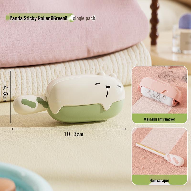 Bear Stick-On Lint Roller & Scraper: Reusable, Washable & Portable 2-in-1 Household Tool