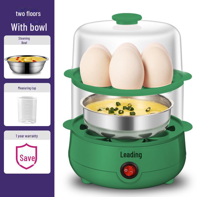 Double-Layer Mini Egg Steamer: Multifunctional Egg Boiler Appliance
