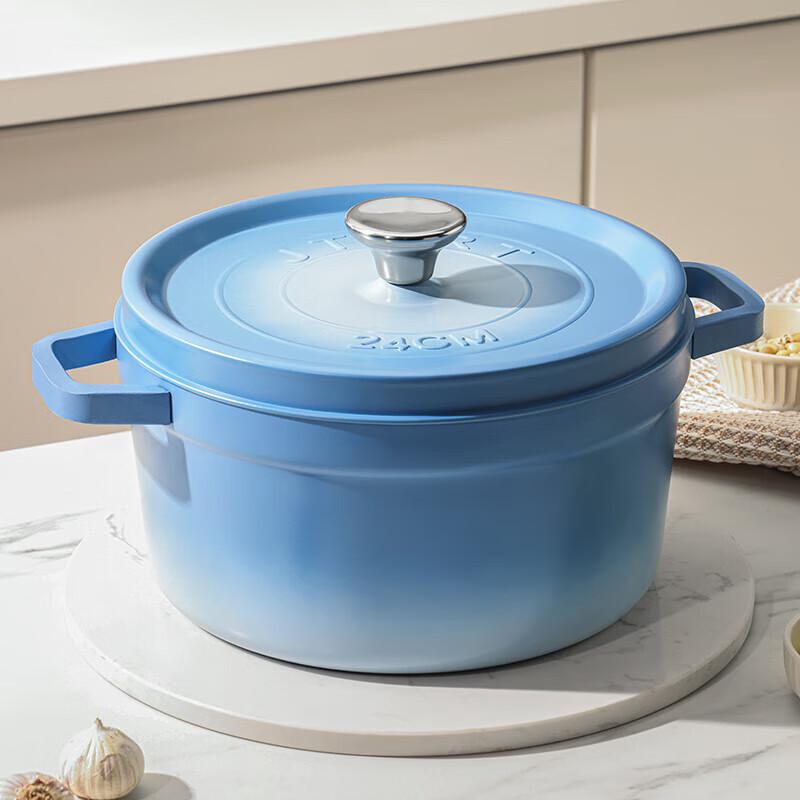 Эмалированная кастрюля Hermand Dream Blue с микродавлением