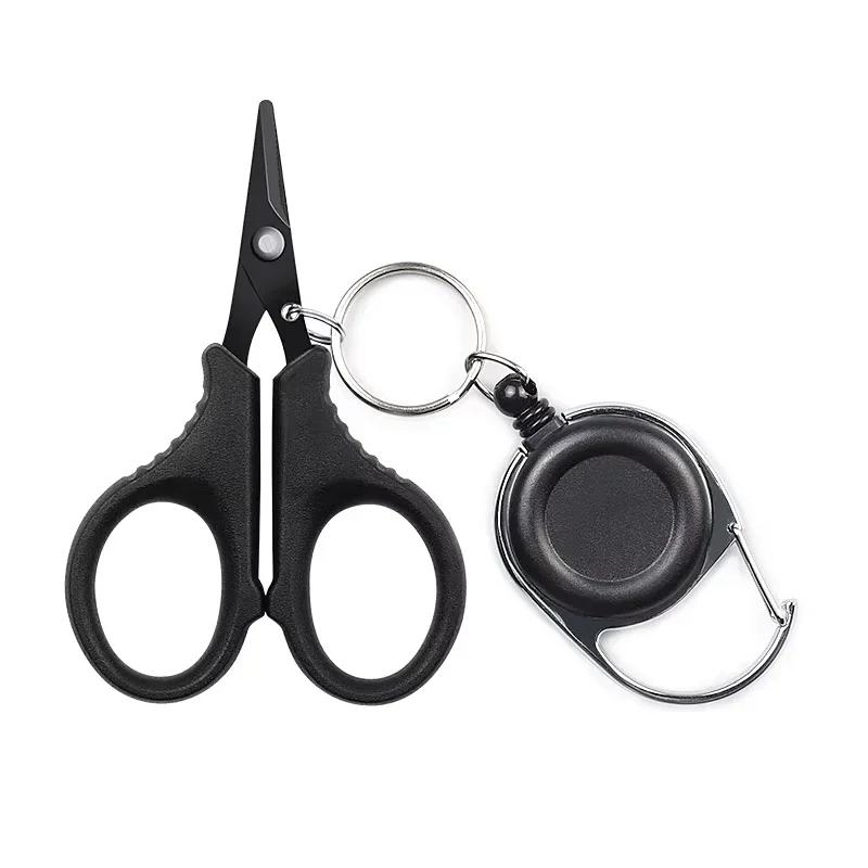 Shawto Titanium Coating Stainless Steel Fishing Scissor Plier Cut Pe Braid Line Cutter Plies Carp Fishing Accessories Tools
