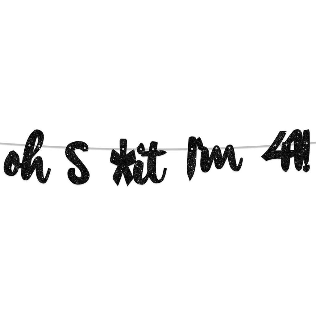 Oh I’m 30! Banner Backdrop Glitter Black Hallo Thirty Cheers to 30 Years Old Theme Decor for Man Woman Happy 30th Birthday Party Photo Studio Prop