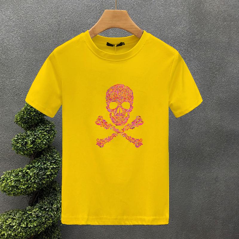 High Quality Style Luxury Brand Cotton Bone Print Couple Tees Summer Harajuku Men/Women Short Sleeve T-shirt Asian Size S-5XL