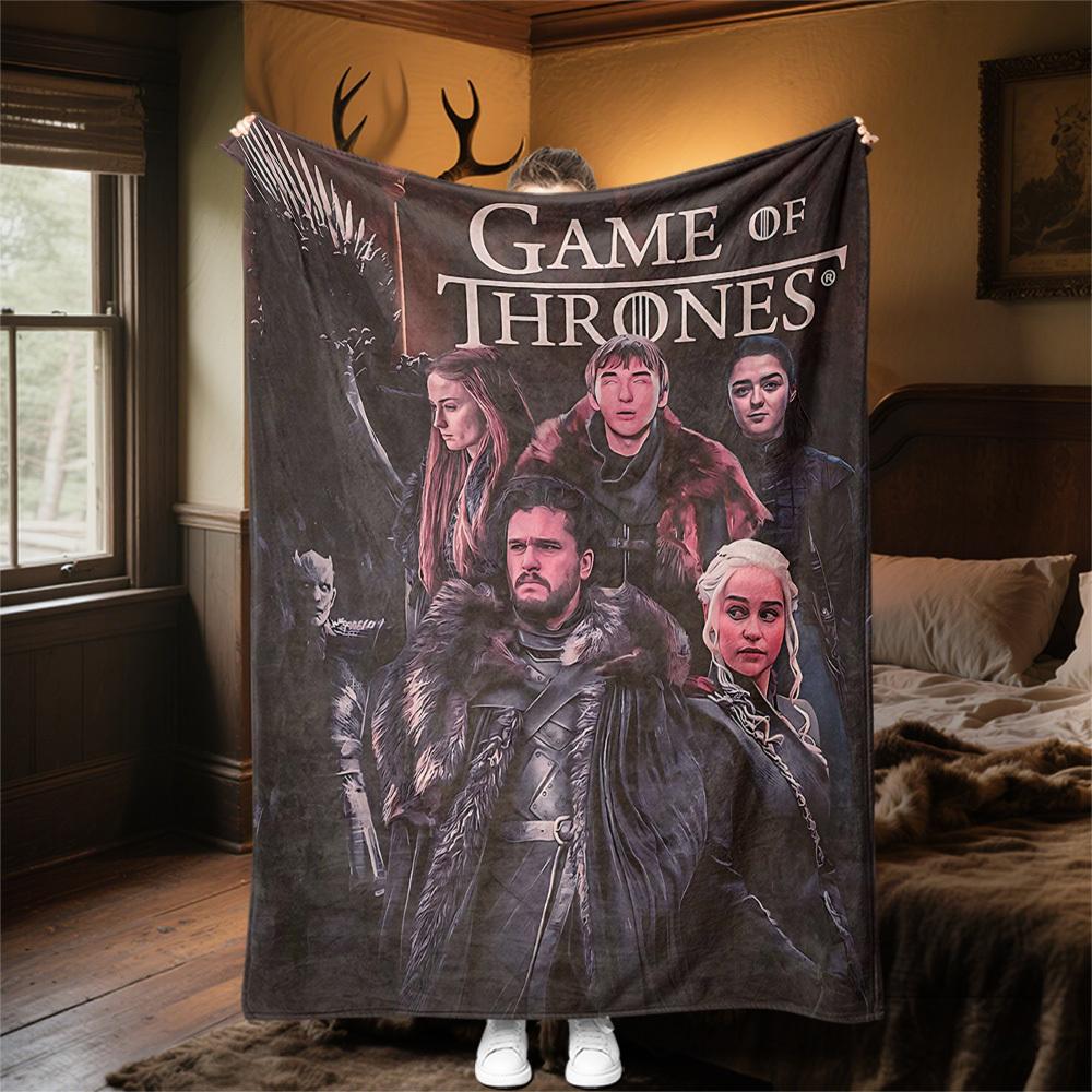 1PC Game of Thrones Outdoor Flannel Blanket Soft Plush Decor for Picnics, camping,Bedroom, Playroom, Office1164A