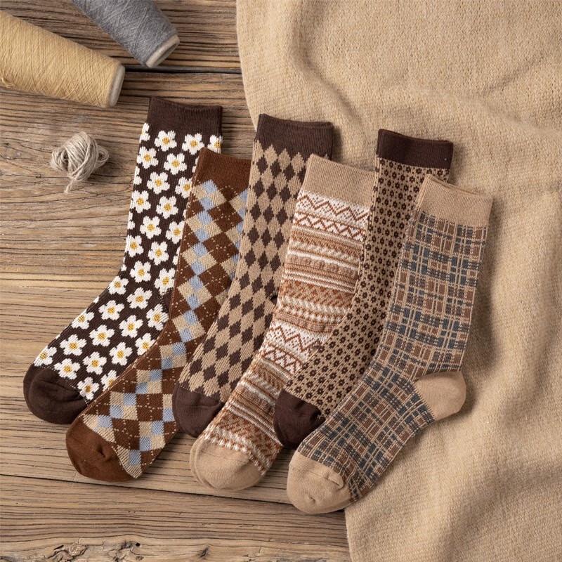 Yuzhaolin Women s Cotton Mid-Calf Slouch Socks (6 Pairs) One Size