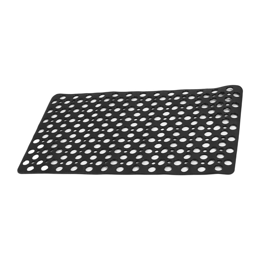 Bathtub Shower Mat TPE Black Non Slip Bath Shower Floor Mat with Drainage Hole Bath Mats for Home
