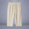 Men's Summer Cotton and Linen 7-point Pants  Loose Thin Straight Shorts Plus Size Linen Beach Pants