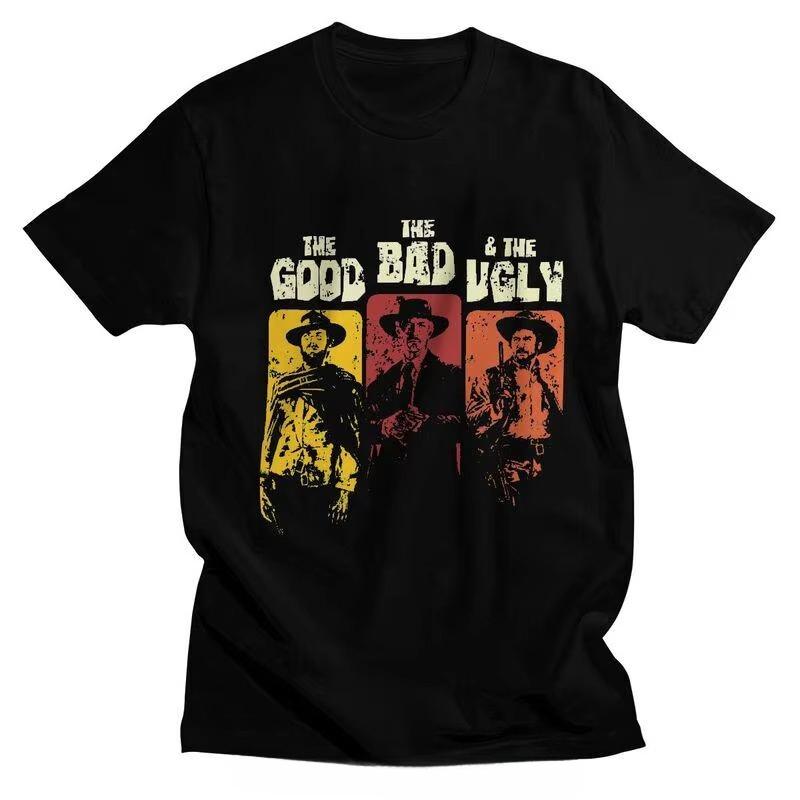 

The Good The Bad And The Ugly Men T Shirt Cotton Tees Clint Eastwood Tshirts Short-Sleeve Il buono brutto cattivo T-shirt Giftop S