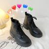 Fashion Plus Size 43 Women Motorcycle Ankle Boots Wedges Female Lace Up Platforms Black Leather Oxford Shoes Woman 2025