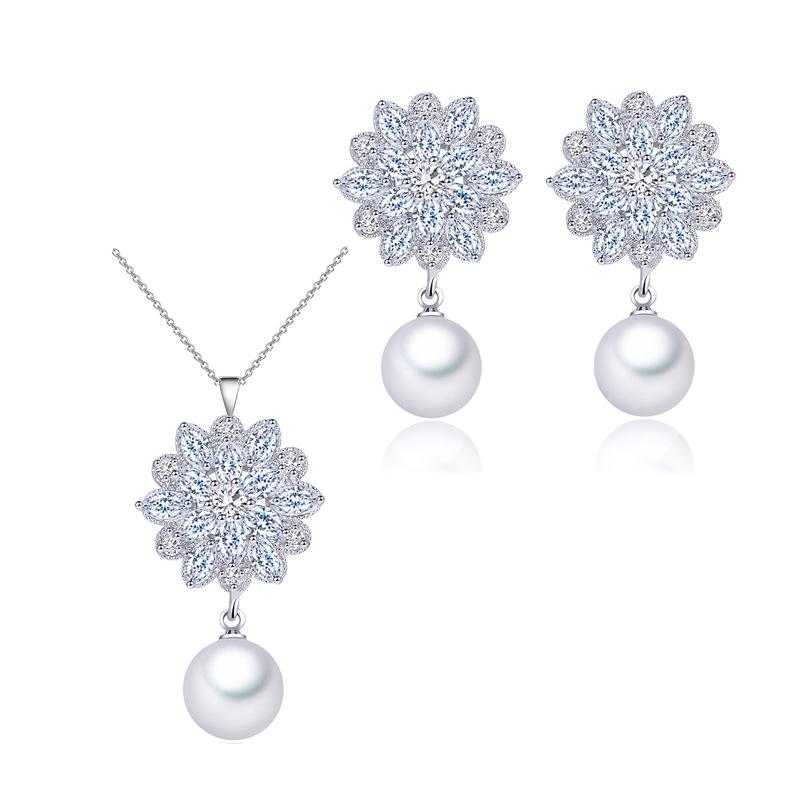 Aaa Zircon Set Chain, Pearl Necklace Pendant Jewelry