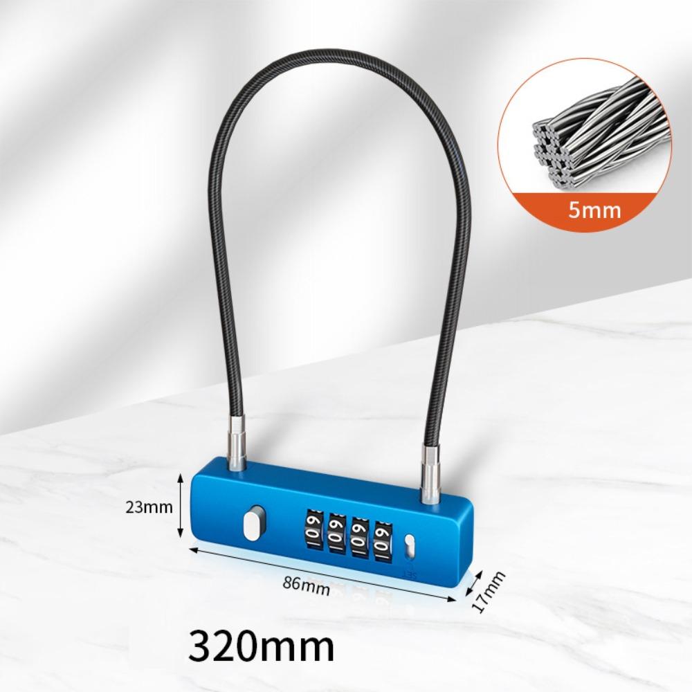 

Steel Rope Bike Lock Durable Locker Lock Portable Anti-theft Equipment Outdoor Blue-30CM