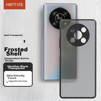 Phone Case for Honor X30, for Honor X40 GT, Contrasting Color Shockproof Upgraded Silicone Frosted Lens Full Protection - Midnight Black
