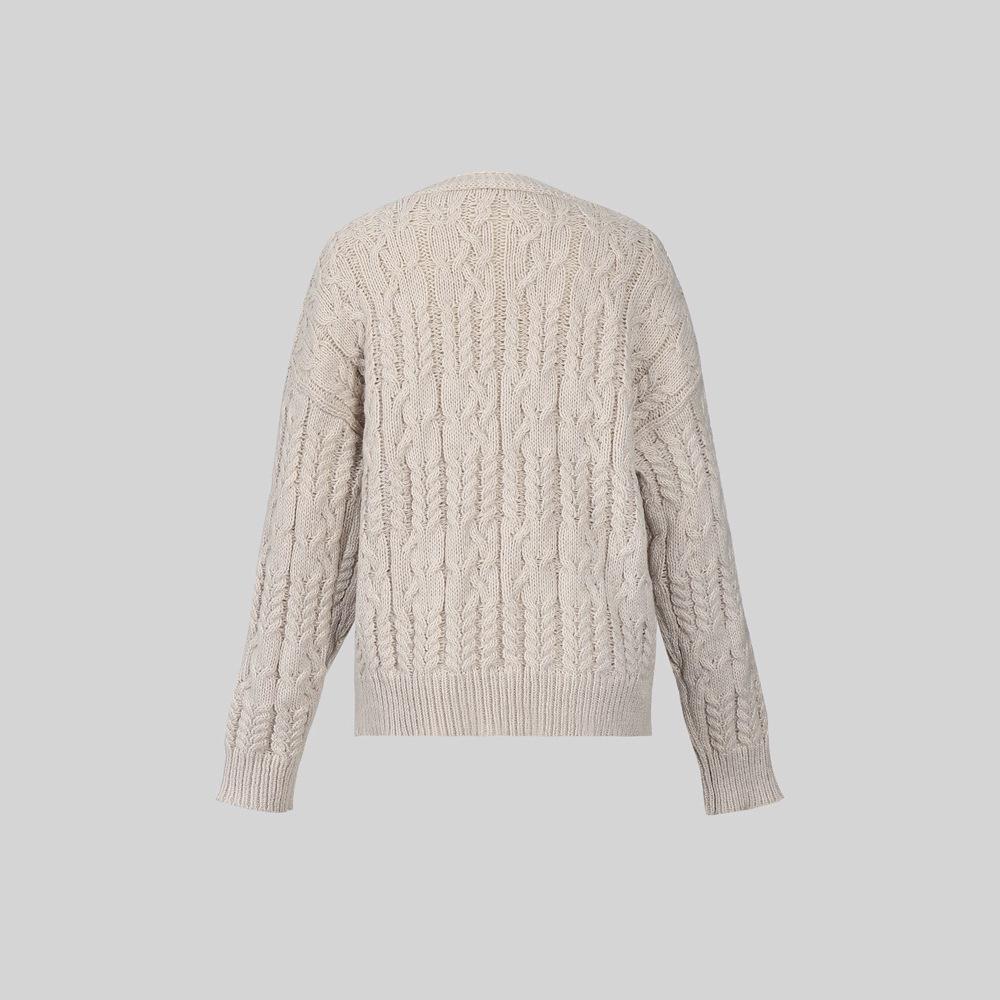 V-Neck Cable Knit Cardigan - Fresh, Lazy Style for Spring & Autumn