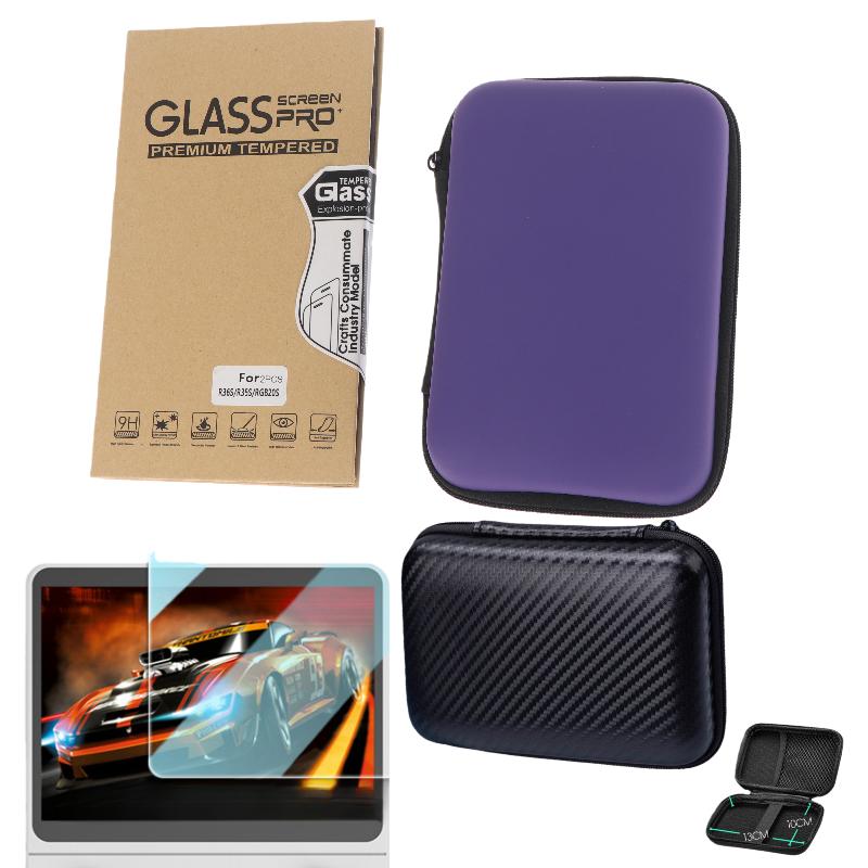 1 Set Anti-Scratch Bag And Films Carrying Storage Case With Tempered Glass Screen Protectors For R36S Game Console Protectors