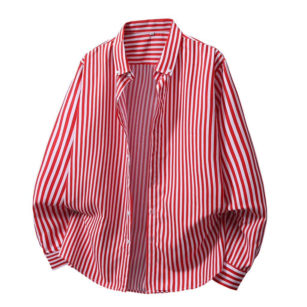 Men S Loose Striped Long Sleeve Casual Shirt