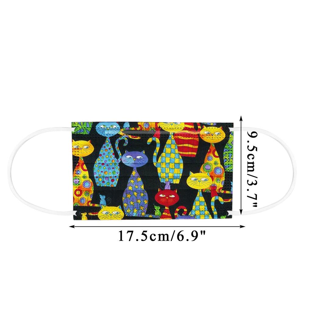 10KS Dospělá rouška Jednorázová obličejová rouška Průmyslová 3vrstvá s ušními smyčkami