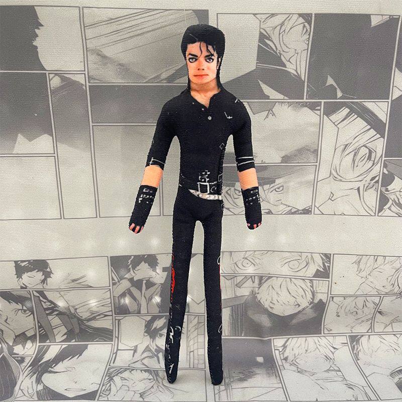 6pcs Michael Jack Bendable Doll Wire Frame Poseable Figure Toy Abstract Stuffed Figurine Collectible Desktop Ornament Decor Gift